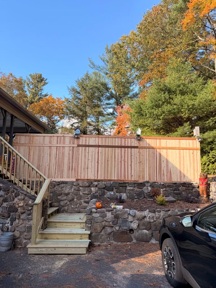 Wood fence installation